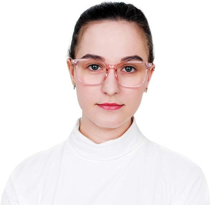 YEIN Bifocal Reading Glasses with Blue Light Blocking Lenses, Bifocal Reader for Women, Vintage Square frame with Spring Hinge (+0.00/+1.25 magnification)