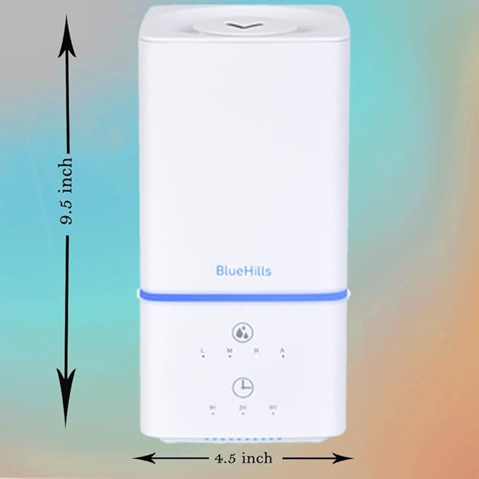 BlueHills 1000 ML Premium Essential Oil Diffuser Humidifier Combo Square White Aroma Diffuser for Large Room Home Quiet Modern Design Long Run Time High Capacity Oil Diffuser - Solid White - H101