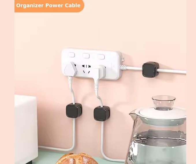 12-Pack Adhesive Cord Holders, Smooth & Adjustable Cable Clips for Desk Management, Wire Holder & Keeper, Cord Organizer for Home, Office, Desk, Phone, Car, Wall, Desktop, Nightstand (White)