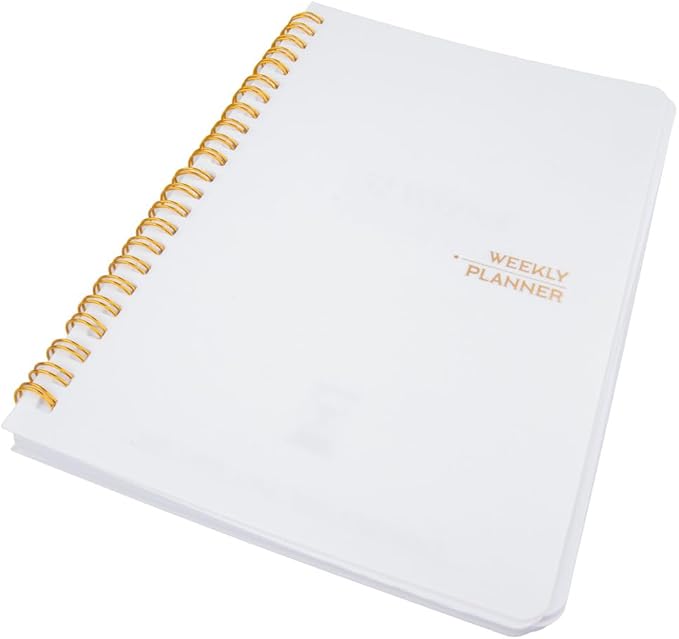Craft County Weekly Planner – Undated Spiral Bound Planner Covering 52 Weeks – Keep Track of All Your Projects – White