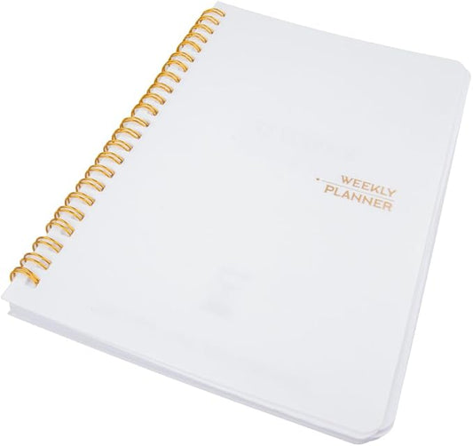 Craft County Weekly Planner – Undated Spiral Bound Planner Covering 52 Weeks – Keep Track of All Your Projects – White