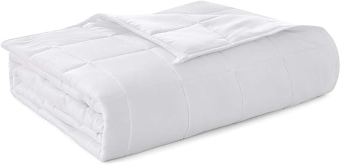 Dornroscn Cooling Queen Size Weighted Blanket 15lbs for Adult 60"x80" White,Breathable Viscose Made from Bamboo Heavy Blanket with Glass Beads for Hot Sleepers