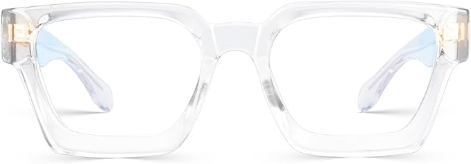VISOONE Blue Light Blocking Glasses with TR90 Rectangle Frame and Chic Preppy Look for Women Men RIVER