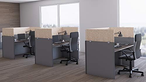 OBEX - Panel Cubicle Mounted PET Privacy Screen - Desk Privacy Panel for Office Cubicles - Noise and Visual Distraction-Reducing Desk Divider - Cubicle Accessories for Office - 24" x 72", Sand
