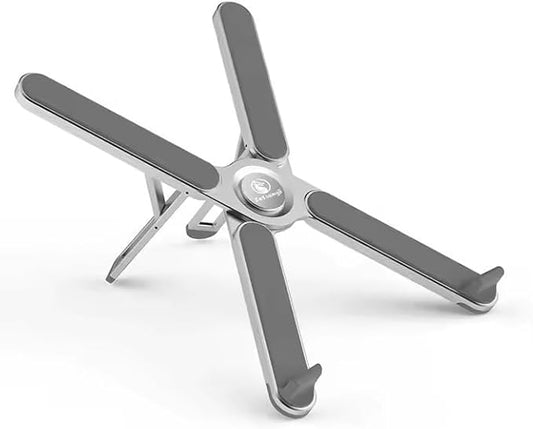 Laptop Stand, Aluminum Light Weight Alloy Silicon Foldable, Ergonomic Aluminum Riser with 7 Adjustable Heights, Compatible with Laptop 10-15.6'' and Tablet