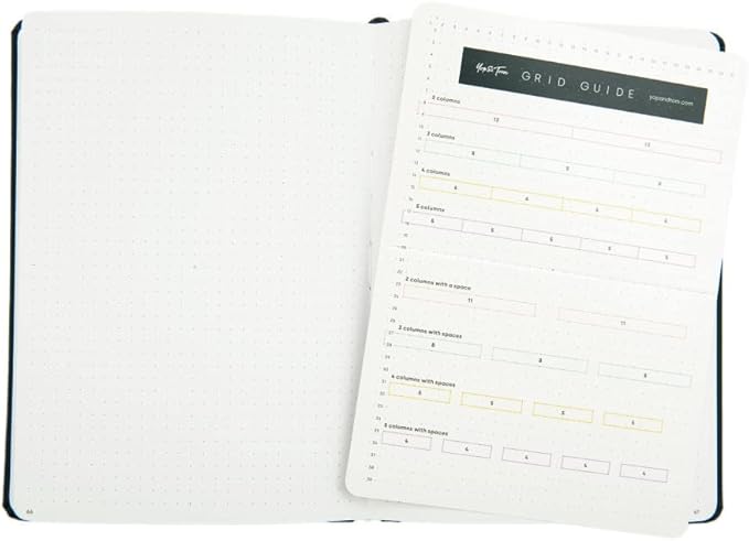 Yop & Tom Bullet Dotted Journal (A5) - Moon and Stars - Dot Grid Notebook With Extra Thick Paper (160 GSM) - Midnight Blue