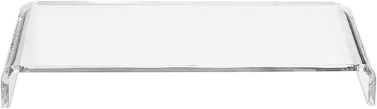 pbf PHOTO BOOTH FRAMES Clear Acrylic Monitor Stand Riser, Computer Screen Desktop Organizer, Ergonomic Display Shelf (Clear)