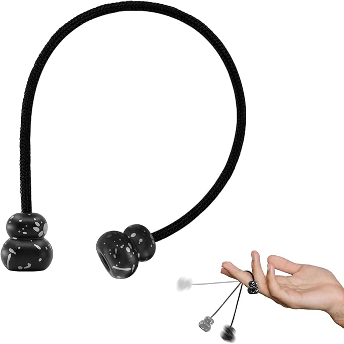 Fidget Beads, Metal Fidget Toy EDC Anxiety Relief Toy for Men Women Teens Skill Players Stress Relief Toys(B-Black&White)