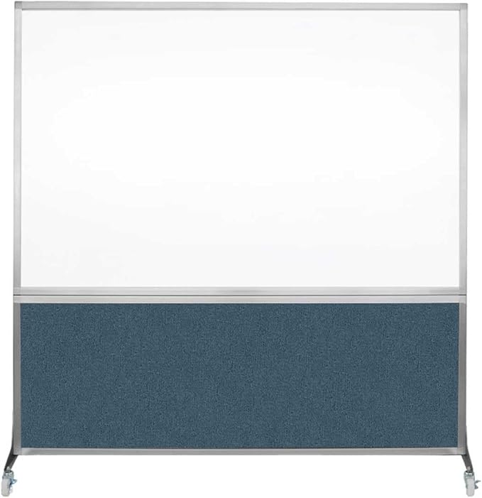 DivideWrite Mobile Whiteboard | Double Sided Dry Erase Board | Portable Office Cubicle Partition | Display for Classrooms, Conference Rooms, Meeting Areas and More | Caribbean Fabric 6' Wide x 6' Tall