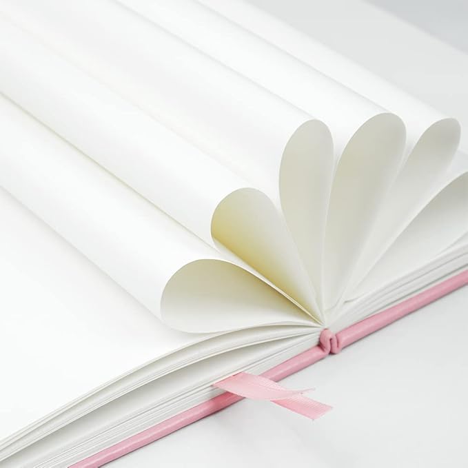 JOYEUX Blank Journal Notebook, A5, 160 Pages 100 Gsm Thick Sketch Books Hardcover Journal for Writing, 5.7 inches x 8 inches Notebooks for Work (Pink)