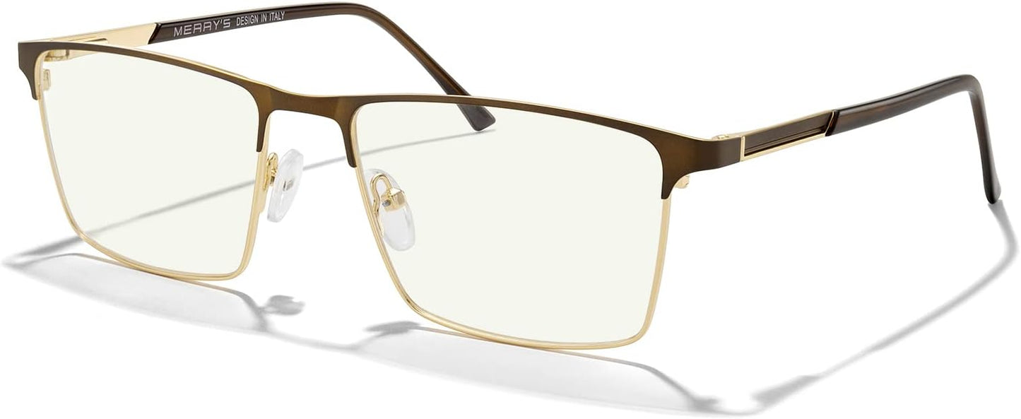 MERRY'S Men's Blue Light Blocking Glasses - Vintage Computer Reading Glasses for Men