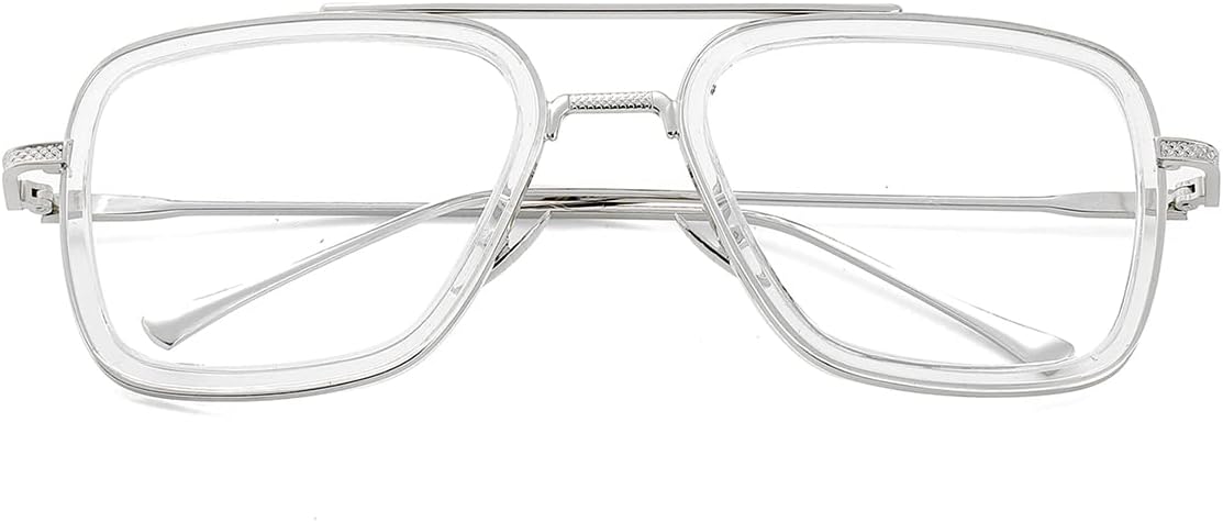Tony Stark Style Blue Light Blocking Glasses for Men Women, Iron Man and Spider-Man Computer Gaming Glasses