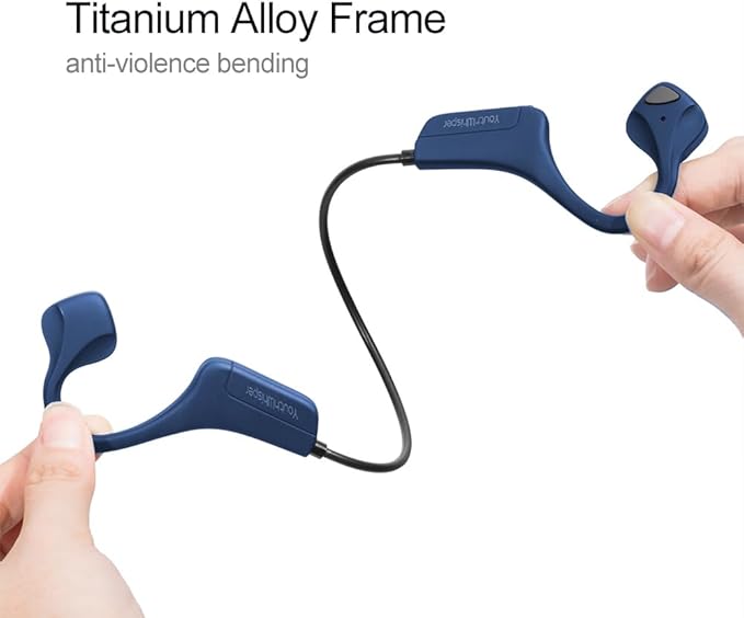 Bone Conduction Headphones Bluetooth Wireless Sport Earphones Built-in Mic Multipoint Connection Sweatproof Open Ear Headset for Running Cycling Driving Workouts