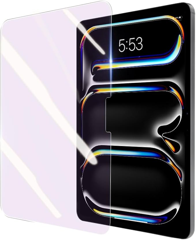 PERFECTSIGHT Anti Blue Light Screen Protector Compatible with iPad Pro 13 Inch 2024 M4, Eye Protection Blue Light Filter, HD Easy Installation Anti Fingerprint Tempered Glass, 1 Pack