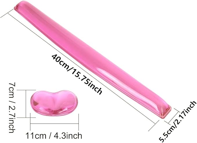 Gel Keyboard & Mouse Wrist Rest Set - Keyboard Wrist Rest Pad & Mouse Support for Office Gaming Pad Computer Laptop Ergonomic Comfortable Pain Relief-Pink Pad Set