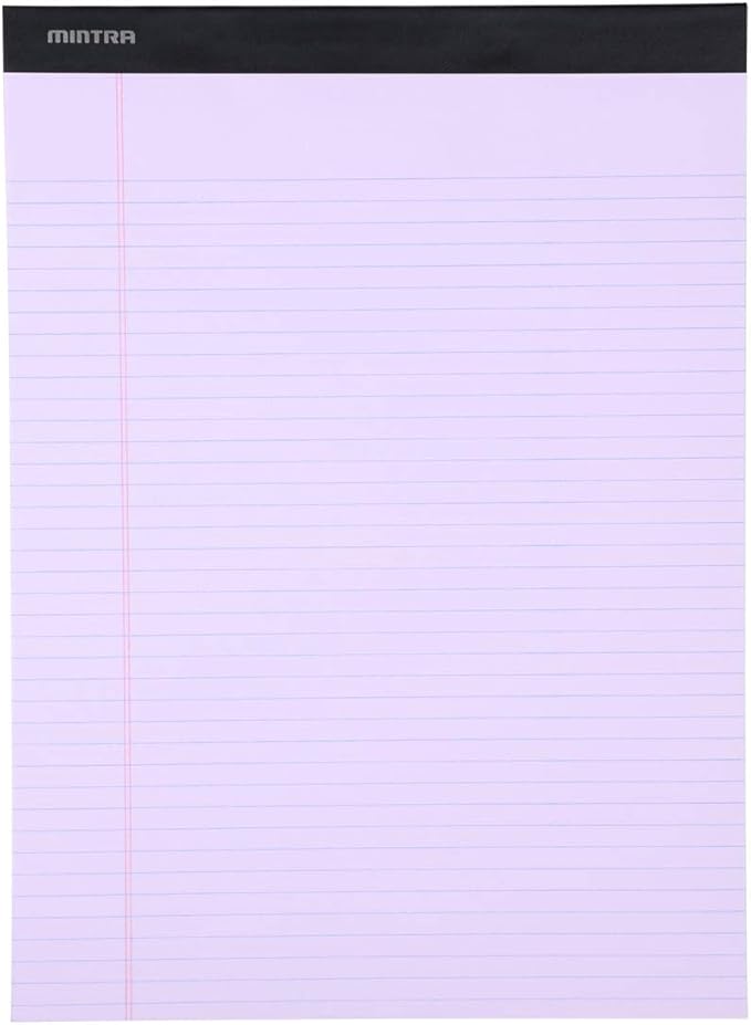Mintra Office Legal Pads, ((Basic 6pk - (Pastel Version #2), 8.5in x 11in, Narrow Ruled))