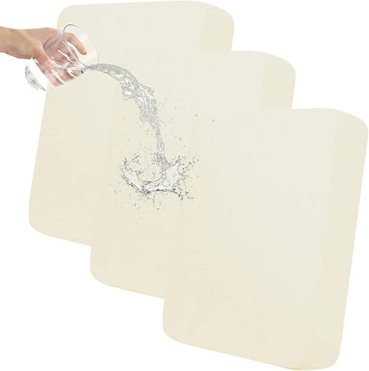 Easy-Going 100% Waterproof Chair Sofa Seat Cushion Slipcovers Couch Cushion Cover Stretch Furniture Protector for Kids, Pets (3-Piece Sofa Cushion, Ivory)