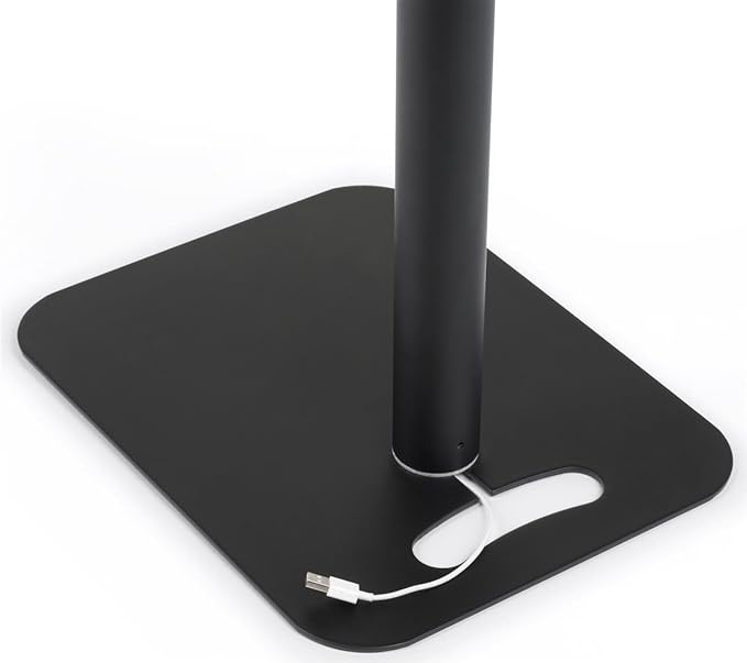 Displays2go Tablet Floor Stand with Locking Enclosure, Adjustable for Countertop Use – Black (IPEVRFLBK2)