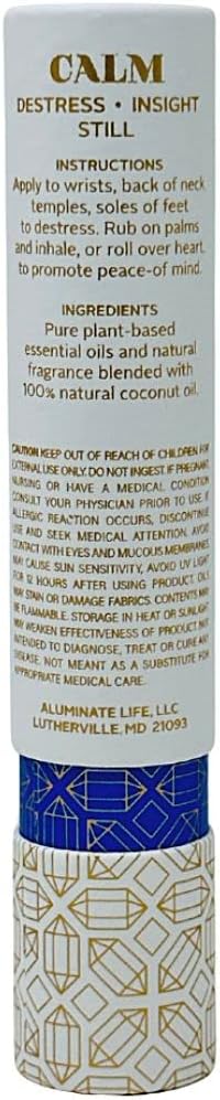 Essential Oil Rollerballs, .34 OZ, Calm - Sodalite Crystal Infused - Scents of Chamomile, Howood, & Sage - Aromatherapy Roll On Oils, Skin Care, Massage