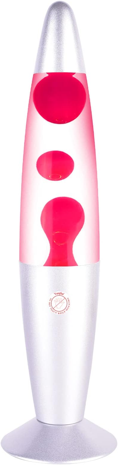 Pink Liquid Motion Lamp for Adults Glitter Magma Lamps for Bedroom and Home Christmas Thanksgiving Day Decor Bulb Included 13 Inch Night Light with Sliver Base for Kids Boys Girls