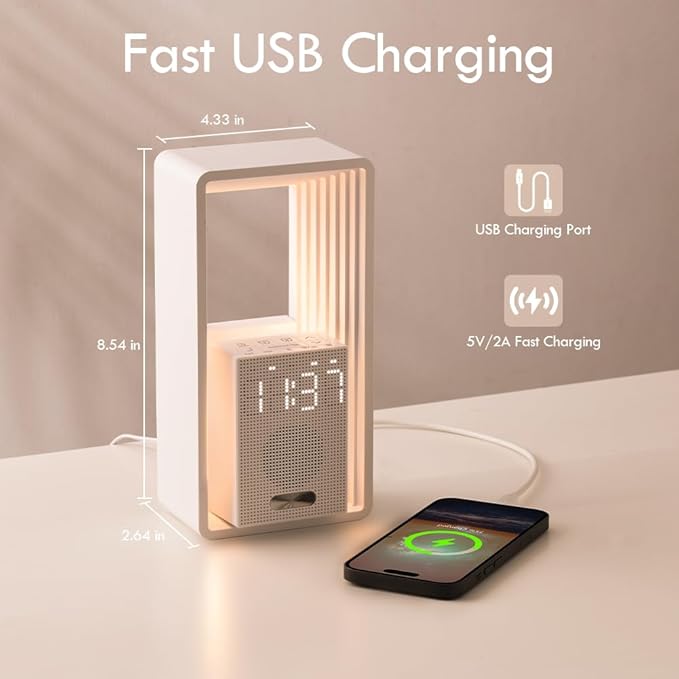 WILIT Digital Alarm Clock, Sunrise Alarm Clock with Nightlight, 9 Sleep Aid Sounds, White Noise Sounds Machine, Dimmable Display, Snooze,USB Charging Port,Gift for Women,Men,Teens,Kids,Travel