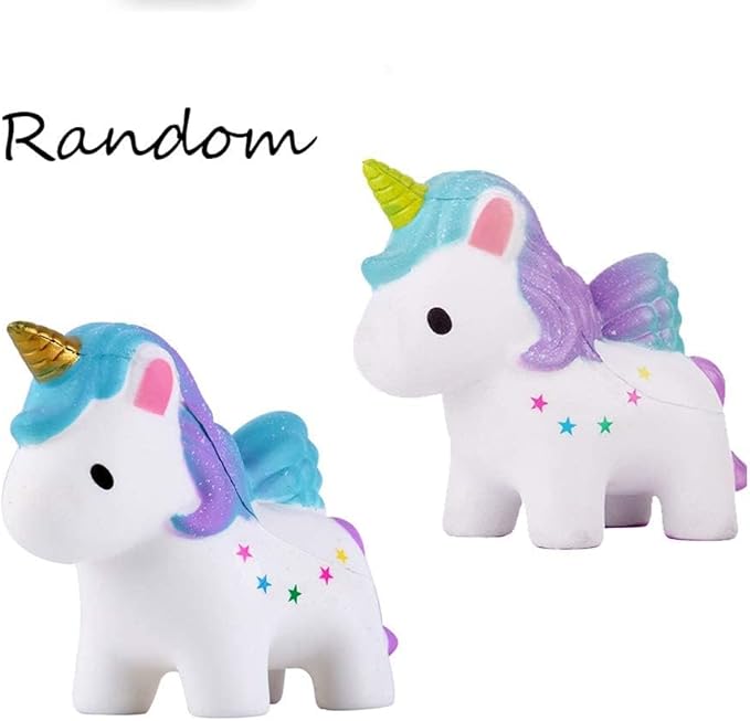 Anboor 5.3" Squishies Unicorn Colored Star Slow Rising Kawaii Scented Squishies Animal Decompression Squeeze Stress Relief Hop Props, Decorative Props Large Collection Toy for Kids 1 Pcs Color Random