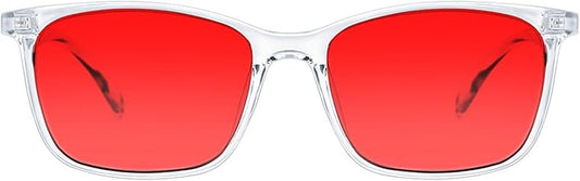 TIJN Sleep Glasses for 99.9% Blue Green Light Blocking for Women Men Dual AR Coating Red Lens for Computer Gaming, TR90