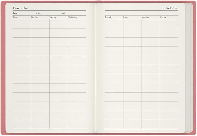 Collins 'Legacy' 14 Month Mid/Academic Year Planner, July 2025-August 2026 Week-to-View Diary, A6 Hard Cover, Pink