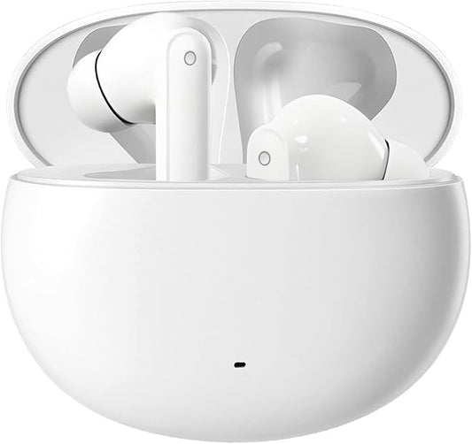 True Wireless Earbuds Bluetooth 5.3 Mic Noise Cancelling IPX7 Waterproof Hi-Fi Stereo Sound Long Battery Auto Pairing (Off-White)
