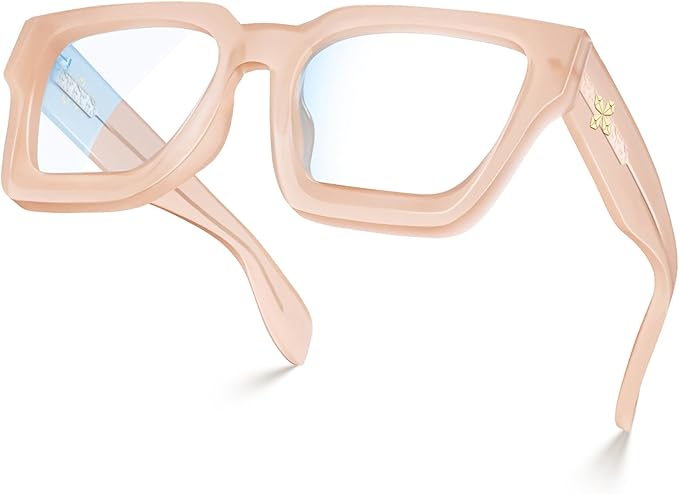 VISOONE Blue Light Blocking Glasses with TR90 Rectangle Frame and Chic Preppy Look for Women Men RIVER