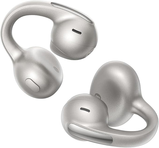 Baseus Bowie MC1 Pro Open Ear Clip-On Headphones, Hi-Res LDAC & HiFi4 Acoustic Sound, 5g Ultra-Lightweight Comfort, SuperBass 2.0, DNN 4-Mic AI Clear Calls, IP67 Waterproof, Bluetooth 6.0 (Titanium)