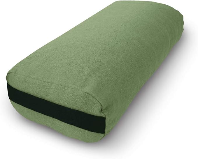 Bean Products Yoga Bolster - Made In The USA With Eco Friendly Materials - Round or Rectangular Support Cushions That Elevate Your Practice - Organic Hemp Cover