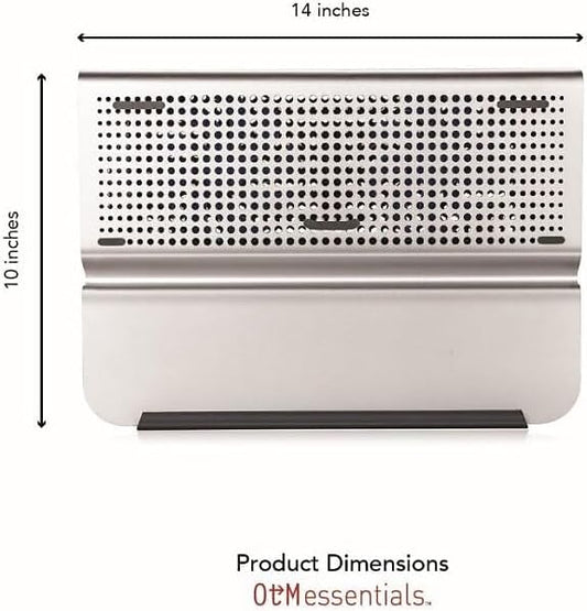 OTM Essentials Aluminum Large Laptop Riser Stand for 12"-15" Laptops, 15.5" x 11.5", Gray (OB-A2C)