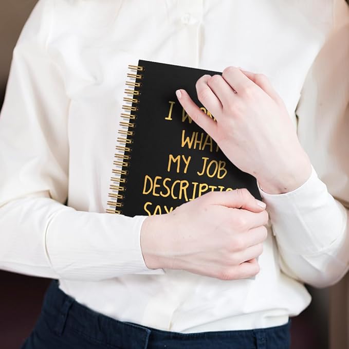 I Wonder What My Job Description Says Today Blank 80 Sheets 160 Pages Spiral Notebook, Funny Sarcastic Office Gifts for Coworker Friend, New Job Gifts for Colleague Intern
