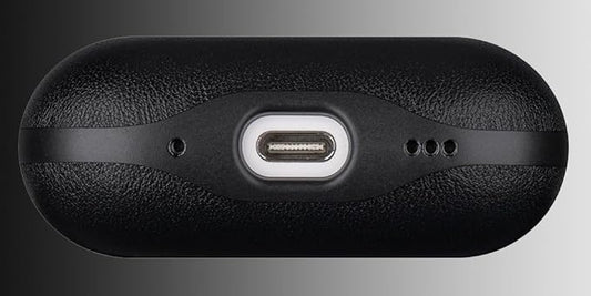 LOPIE Leather Case for AirPods Pro 2nd Generation - Handmade AirPods Pro 2 Case Cover with Lanyard - Made of Full Grain Leather - Drop Protection Hard Shell Cover - Wireless Charging Compatible, Black