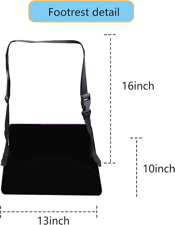 Airplane Foot Hammock Ajustable Foot Hammock for Plane Travel Essentials Comfort Leg Footrest Long Flight Essentials for Men Women,Travel Accessories for Car,Offfice,Airplane(Black, 2 Pack)