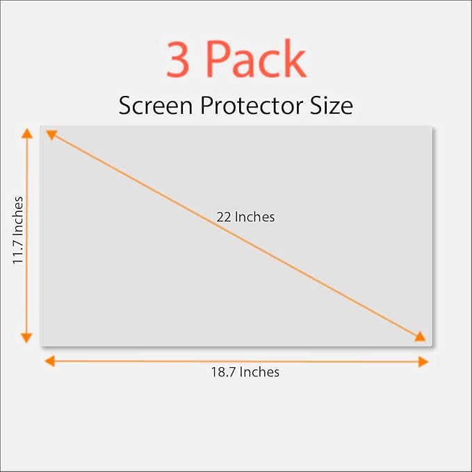 Anti-Glare and Anti Finger Print Screen Protector (3 Pack) for 22 Inches Widescreen Desktop Monitor