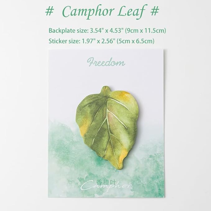 4 Shapes – Clover, Laurel, Phoenix, Ginkgo Leaves Cute Funny Stick Note Pads, Perfect for Office Home School Desk Accessories, 30 Sheets/pad