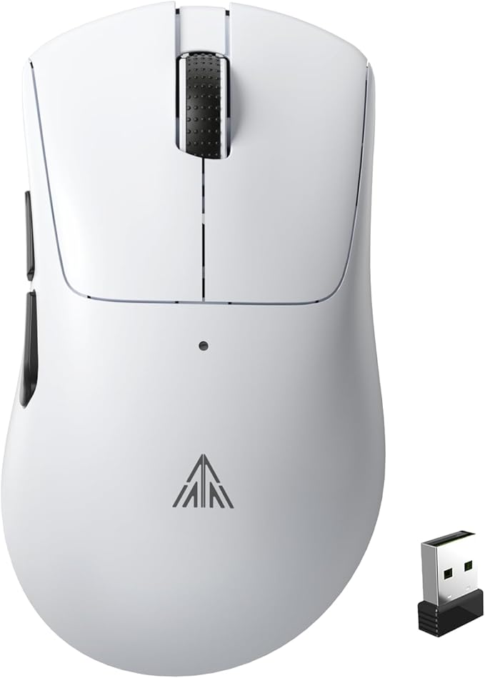 SM805 Lightweight Wireless Gaming Mouse,24000 DPI,Tri-Modes Connection,BT5.0/Type-C Wired/2.4G Wireless Mouse Gaming with 2 Side Buttons, Engineering Grip Custom Mouse for Gamer,White