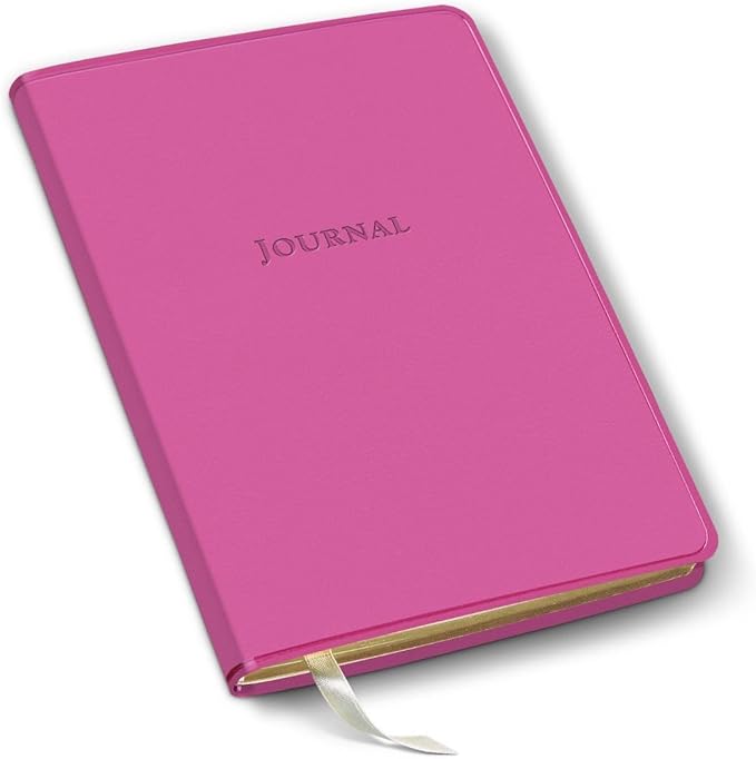 Gallery Leather Journal Notebook - 192 Pages, Softcover, For Men and Women, For Writing, Work & Travel, Handcrafted - Caribbean Fuchsia - 8 x 5.5, Desk Lined