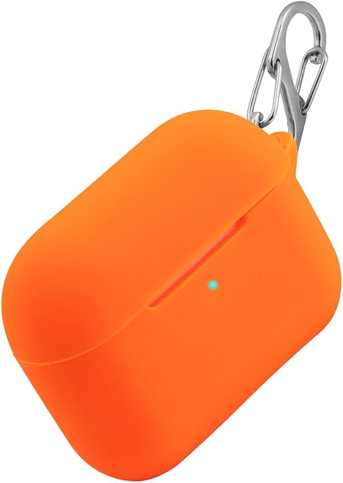 Felony Case – Soft Silicone AirPods Pro Case - Neon Orange | Shockproof, 360° Protective Apple Airpods Case Cover with Keychain | Wireless Charging Compatible with Front LED Visible