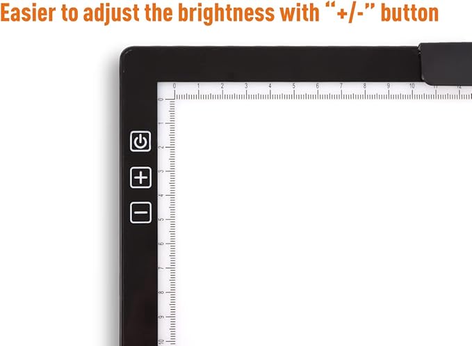 Rechargeable A4 LED Light Pad with Padded Case, Tracing Light Box w/Riser Stands and Paper Clip, 6 Levels of Brightness, Type-c Cable, Wireless Diamond Painting Light Board