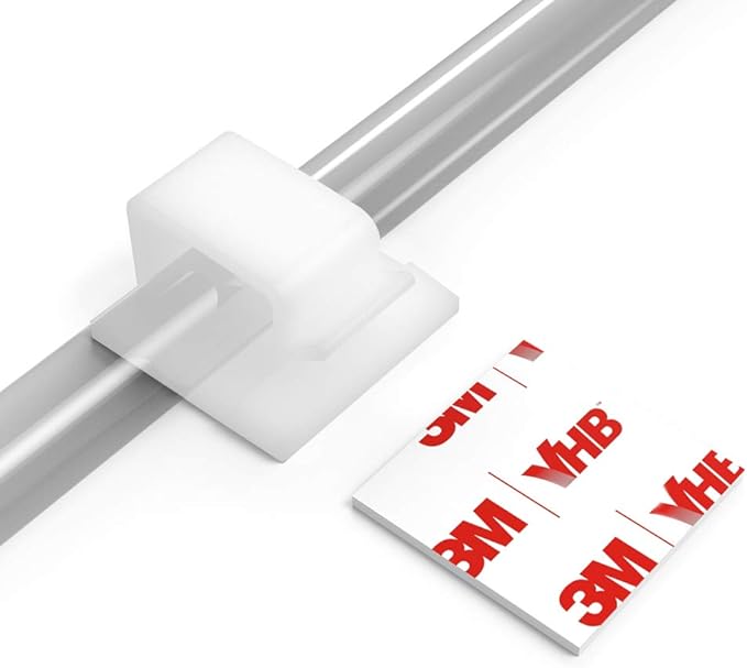 Cable Clips with Strong Self-Adhesive, XIAOXI R Shape Cable Management TV PC Wire Holder Sticky Tidy and Organizer Cord and Wires - 40 Pcs (White)