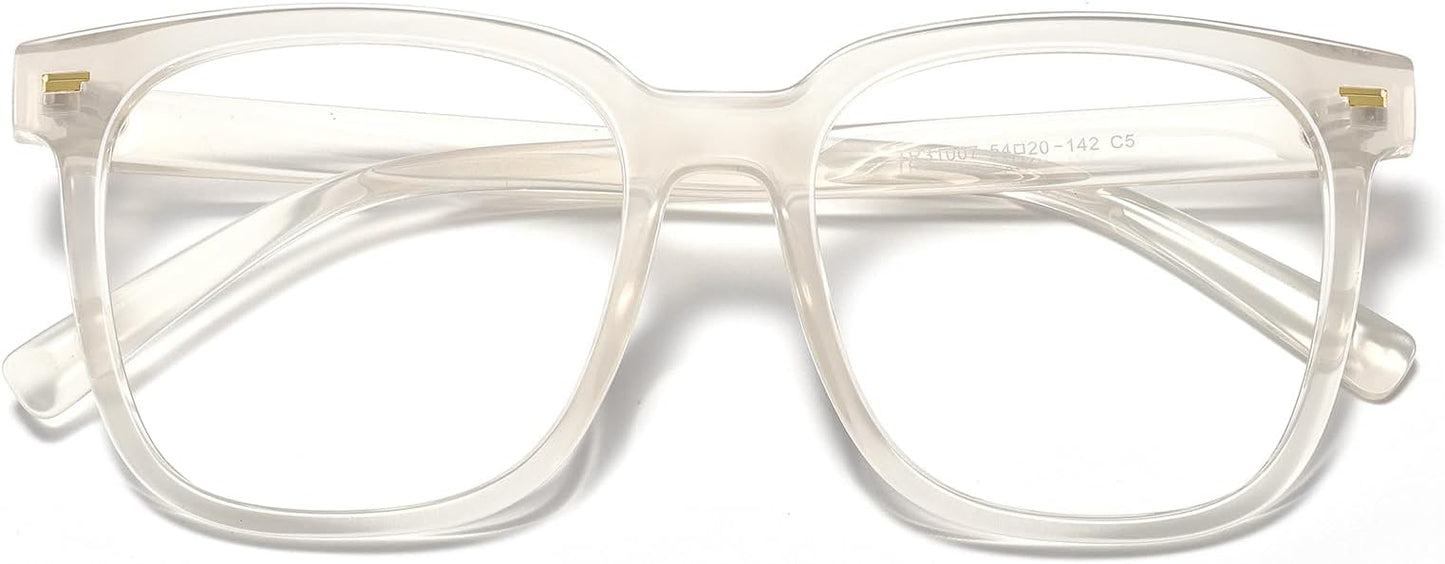 PANNER Oversized Square Blue Light Blocking Glasses for Women Men Anti Glare Reduce Eyestrain Computer Glasses