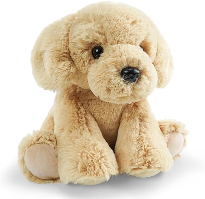 Stuffed Dog Puppy Sitting Toys Plush Animal, Realistic Dog Stuffed Animal Characters Stuffed Filled in Limbs 8.5 Inch Soft Huggable Gift for Kids with Stuffed Animals Birthday Gift for Girls Boys
