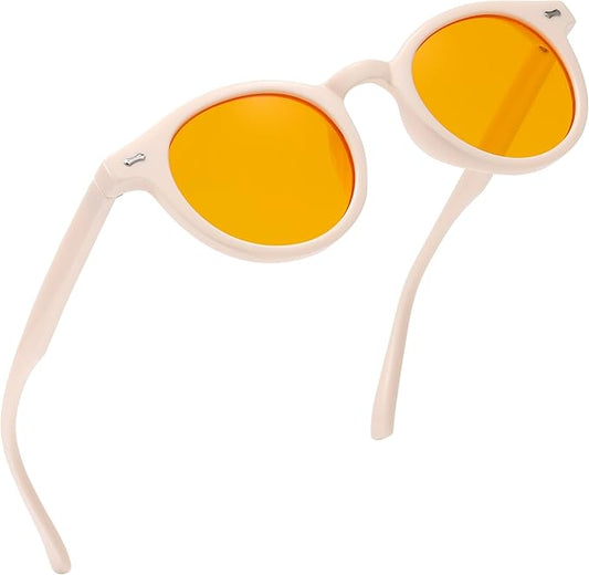 Trendy Amber Blue Light Blocking Glasses Orange Lens for Better Sleep,Computer Eye Strain Men Women Gaming Glasses