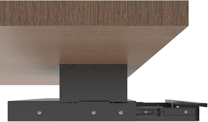 17 Inch Wide Under Desk Lockable Sliding Out Drawer, Pulling Out Secure Storage Organizer Under Desk with a Crossbar Max. 3.2" High at Office or Home, 12 Inch Deep