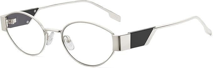 JIM HALO Trendy Oval Blue Light Glasses for Woman Men, Retro Round Computer Screen Blocker Glasses Eyes Protection UV400