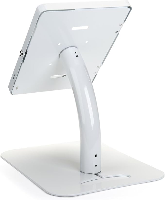 Displays2go Adjustable 10 Inch Tablet Stand for Floor or Countertop Placement – White (IPEVRFLWH2)