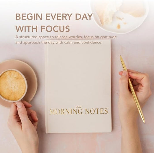 Undated 3-Month Morning Notes Journal - A5 Daily Planner Notebook with Daily Prompts & Mindfulness Exercises - Wellness, Self-Care Journal - Motivational Notebook